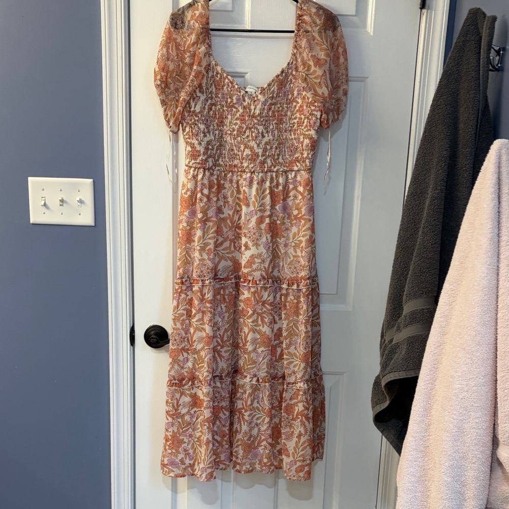 Floral Puff Sleeve Maxi Dress